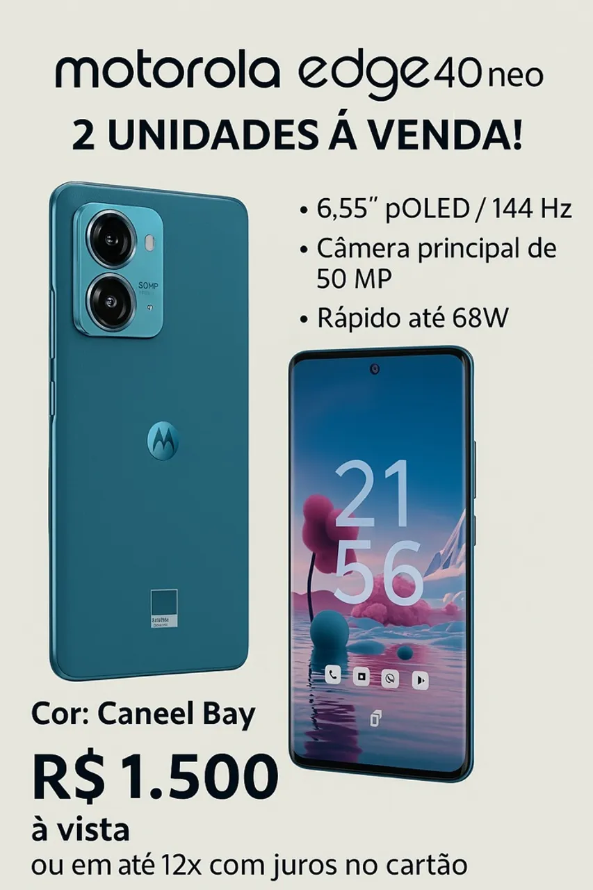 Motorola Edge 40 Neo - NOVO (2 unidades)