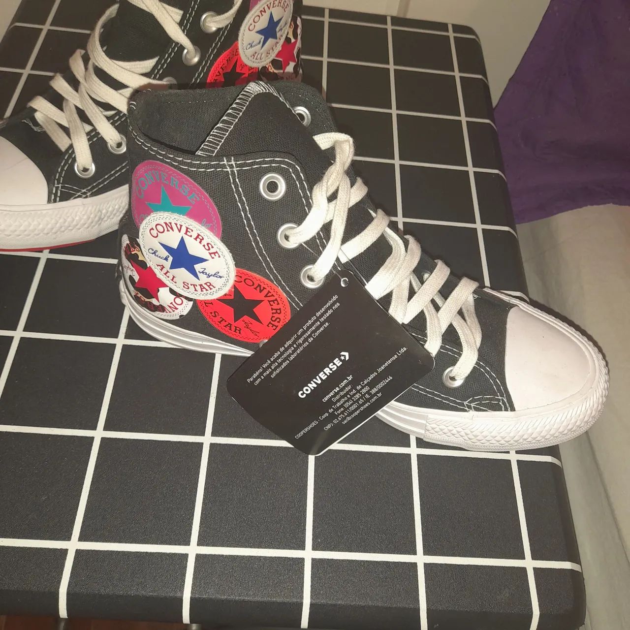 Tênis Converse Chuck Taylor All Star Logo Play Hi Preto