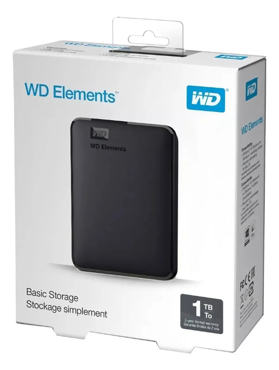 HD Externo Portátil Western Digital WD Elements 1TB - Armazenamento Confiável e Portátil