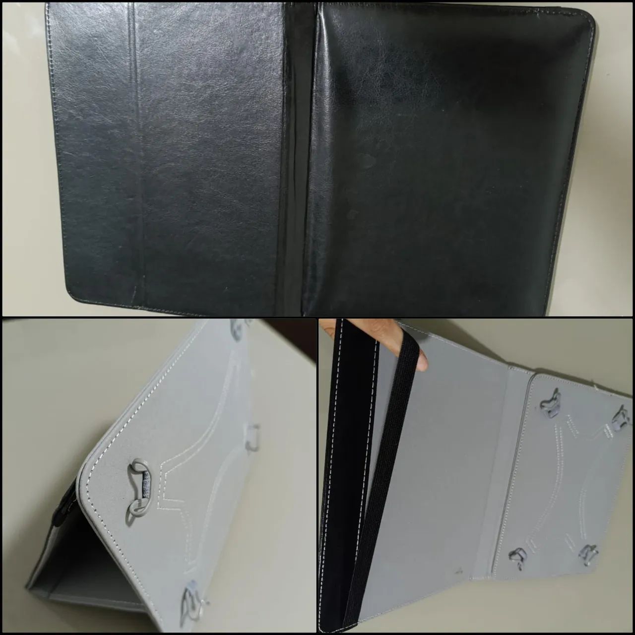 Capa de tablet ajustável de couro 