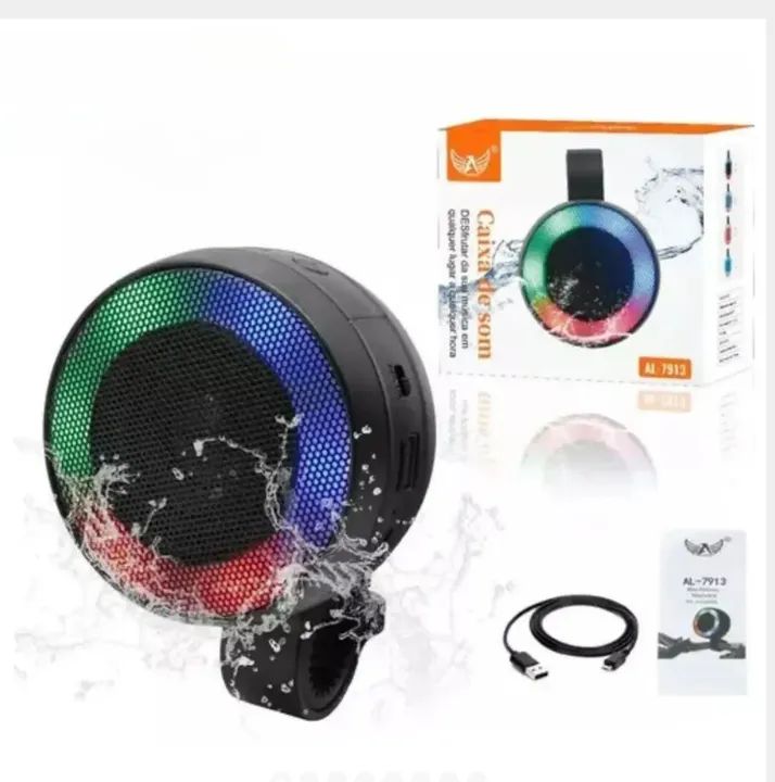 Caixa de Som Bluetooth para com suporte Bicicleta Bike Moto Portátil - Foto 4