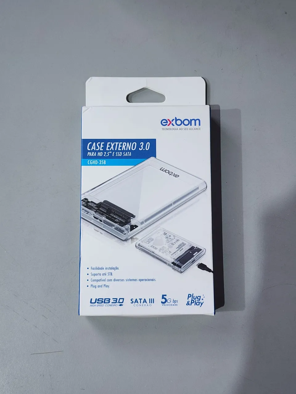 Case Externo 3.0 para HD 2.5" e SSD SATA - Exbom