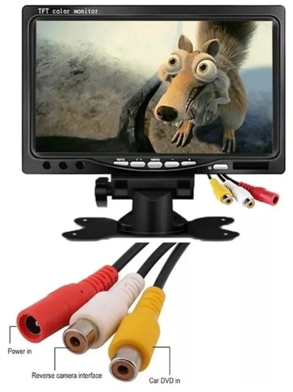 Tela Lcd 7 Polegadas Portátil Monitor Digital E73+fonte 12v - Foto 2