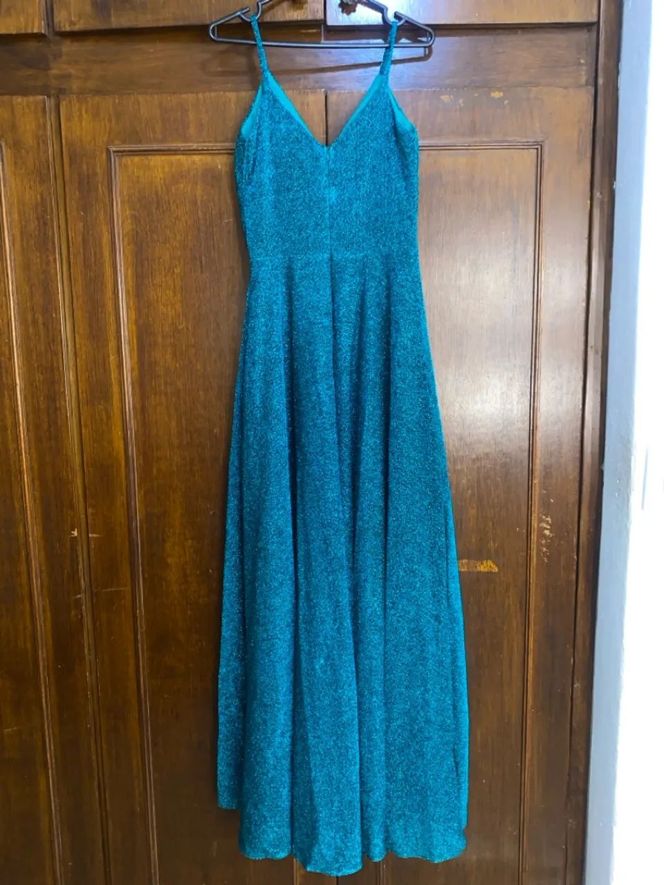 Vestido longo azul com glitter madrinha de casamento  - Foto 4