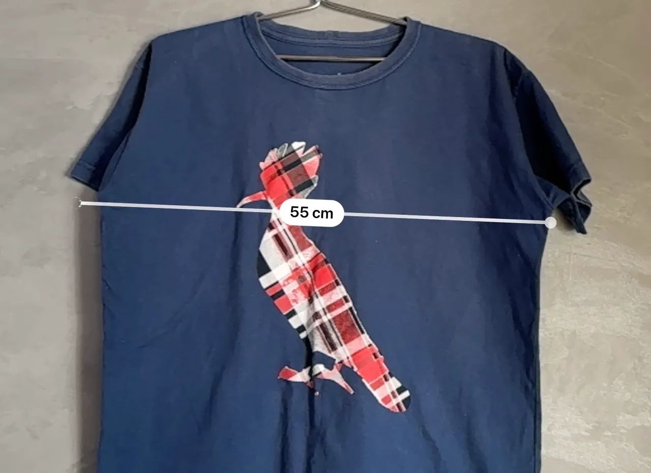 Camiseta Reserva Azul com Estampa de Pássaro Roupas Eldorado