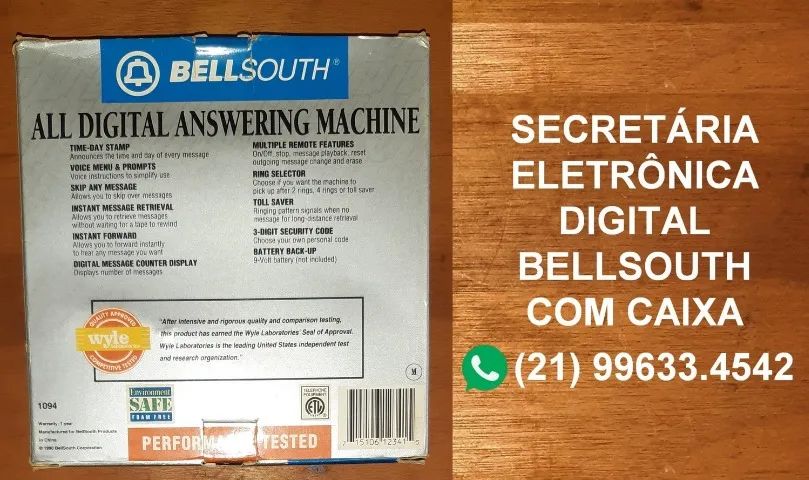 Secretária eletrônica digital Bellsouth com caixa e manual. - Foto 5