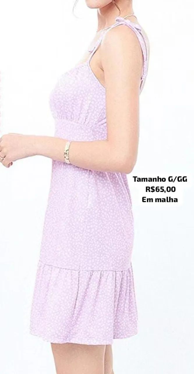Vestido Lilás em Malha - Tamanho G/GG - Foto 3
