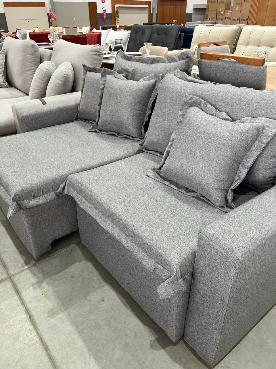 Sofá Cama Linho Cinza NOVO ULTIMA PEÇA 