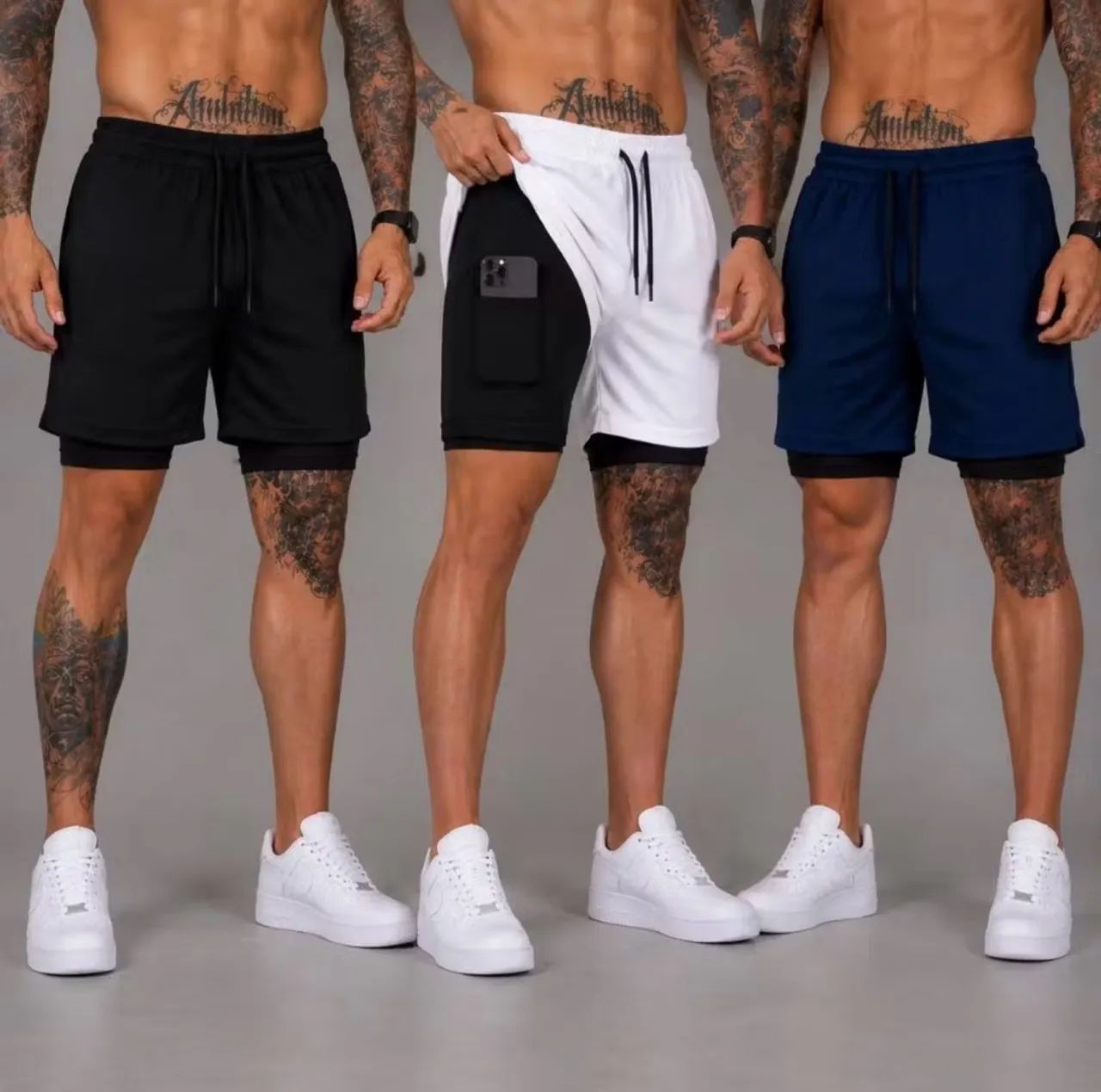 Short duplo de compressão masculino  - Foto 2