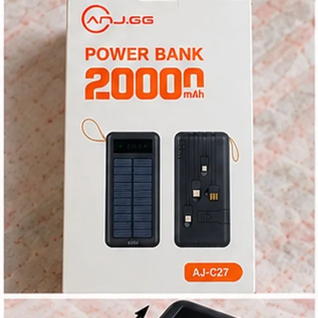 Power Bank 20000mAh Solar com Cabos Integrados + Lanterna - Foto 3
