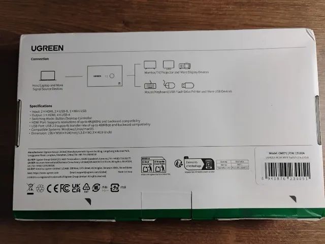 Ugreen KVM HDMI Switch Box 2 In 1 Out - Foto 2