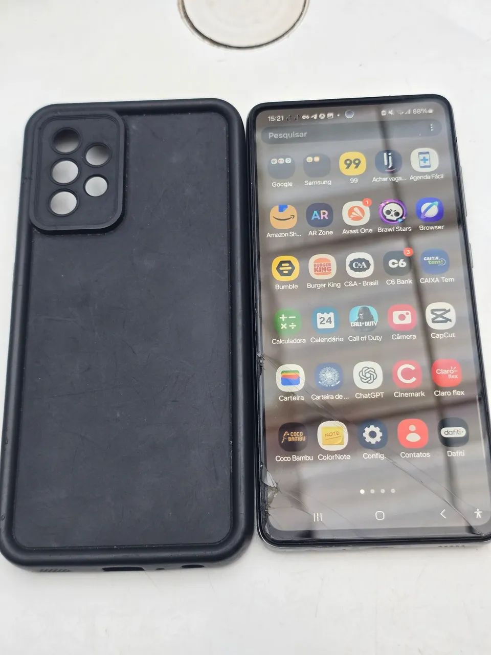 Celular Galaxy A72 128GB branco 8GB RAM + Capinha - Foto 2