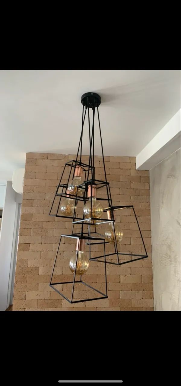 Lustre ferro e cobre estilo industrial  - Foto 2