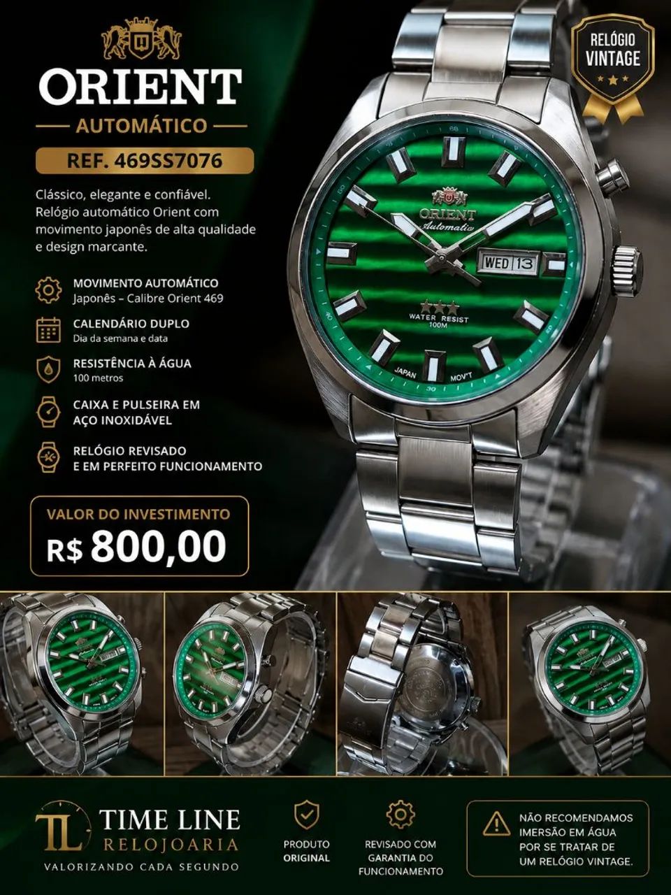 Relógio orient Automático 469SS7076 
