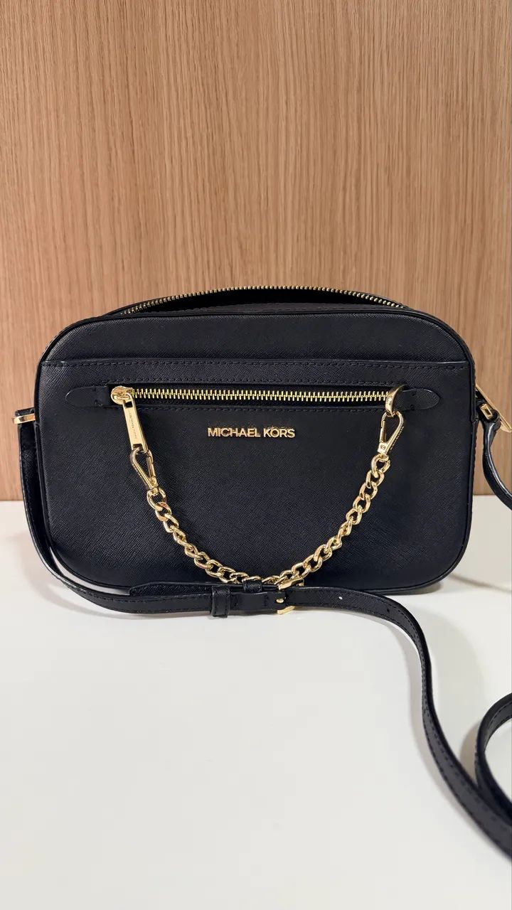 Bolsa Michael Kors Transversal Jet Set de Couro 