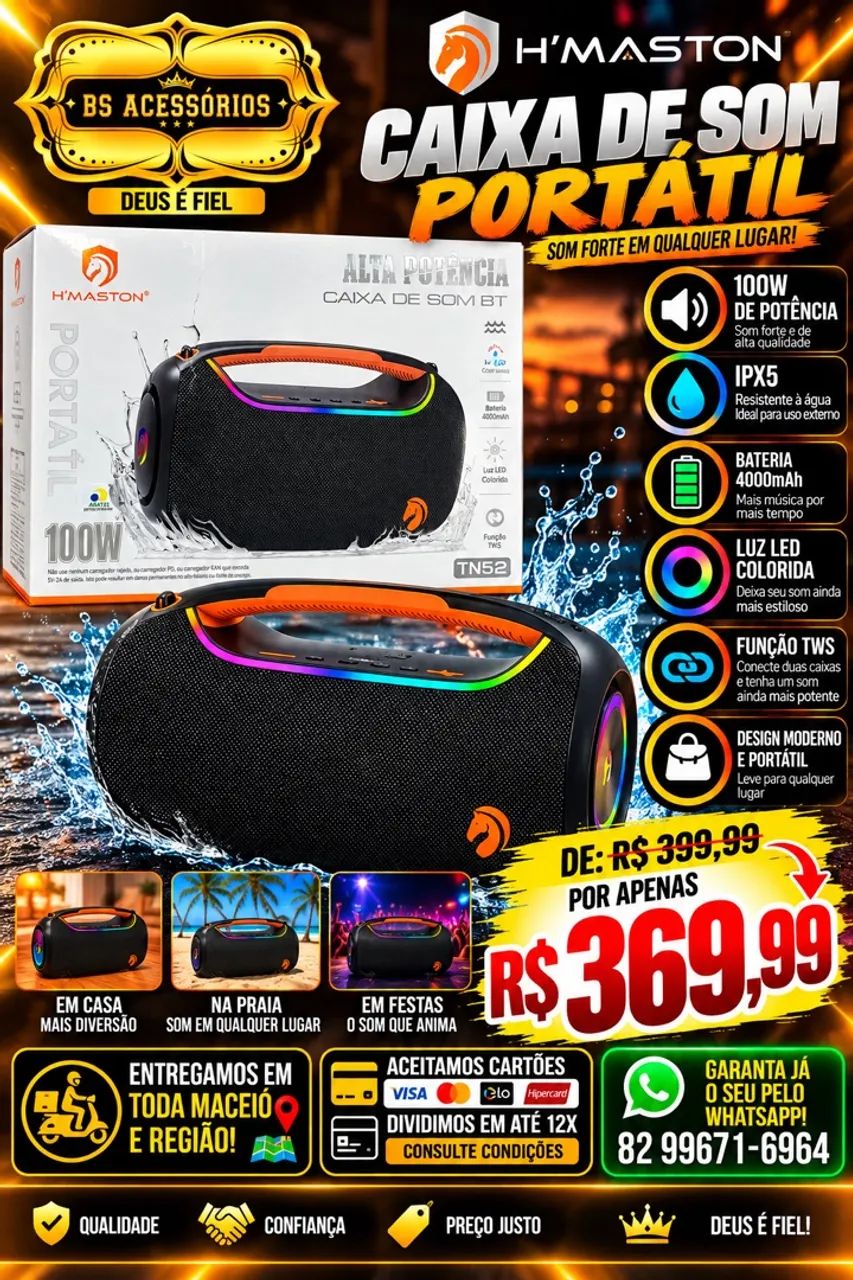 Caixa de Som H?maston 100w 