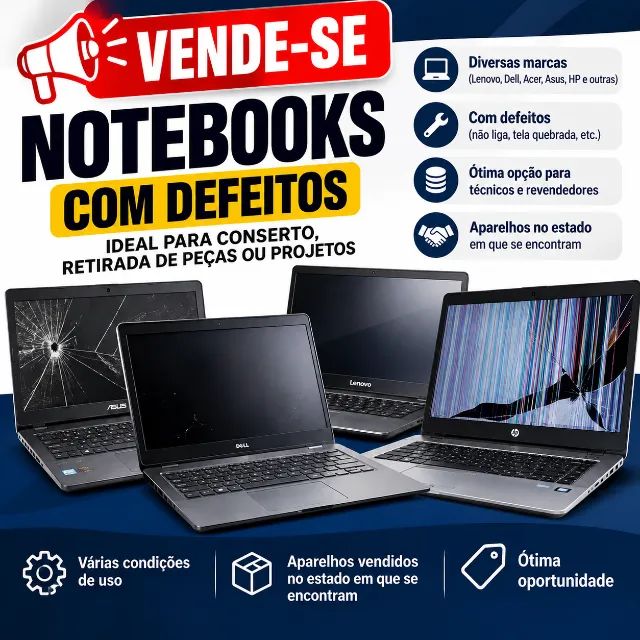 Vende-se Notebooks (QUEBRADOS RETIRADA DE PEÇAS)