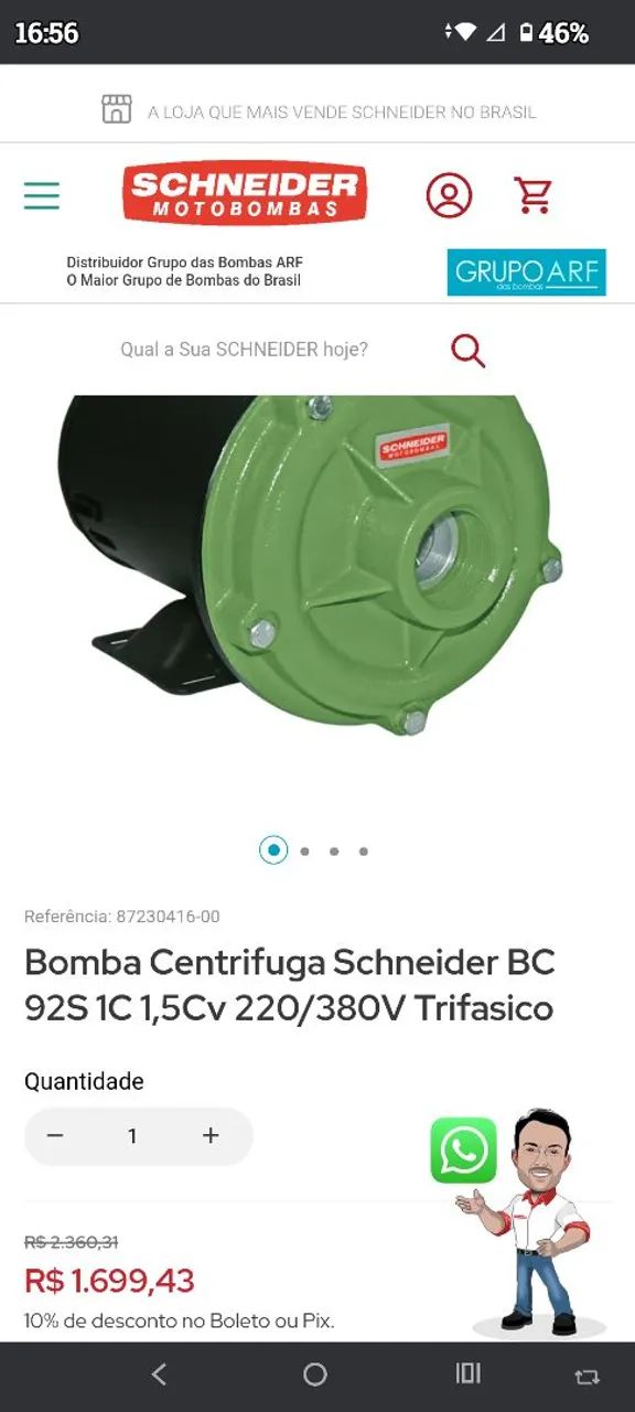 Bomba de água Weg 