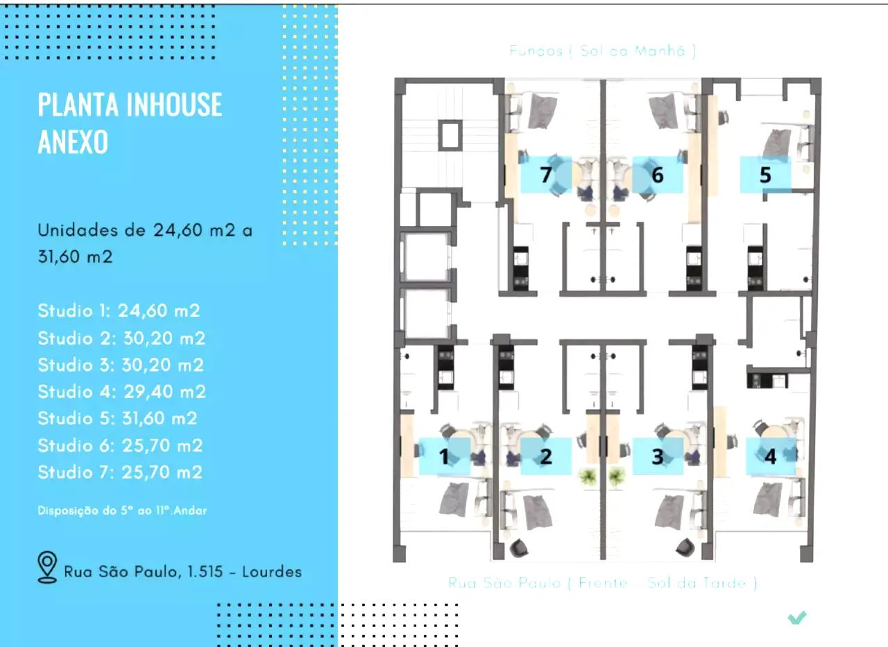 Apartamento studio em Lourdes - Foto 5