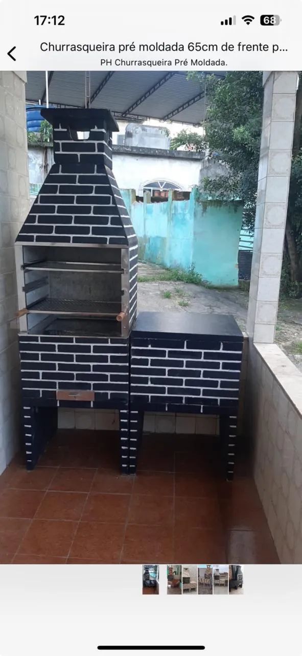 Churrasqueira pré moldada tijolinho com bancada !  - Foto 2