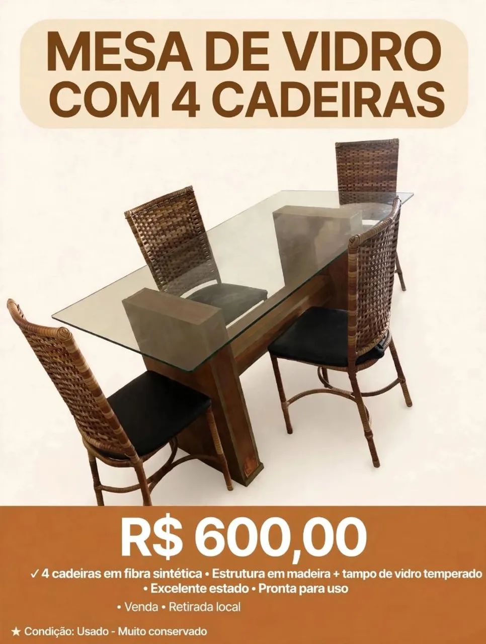 Mesa de vidro  
