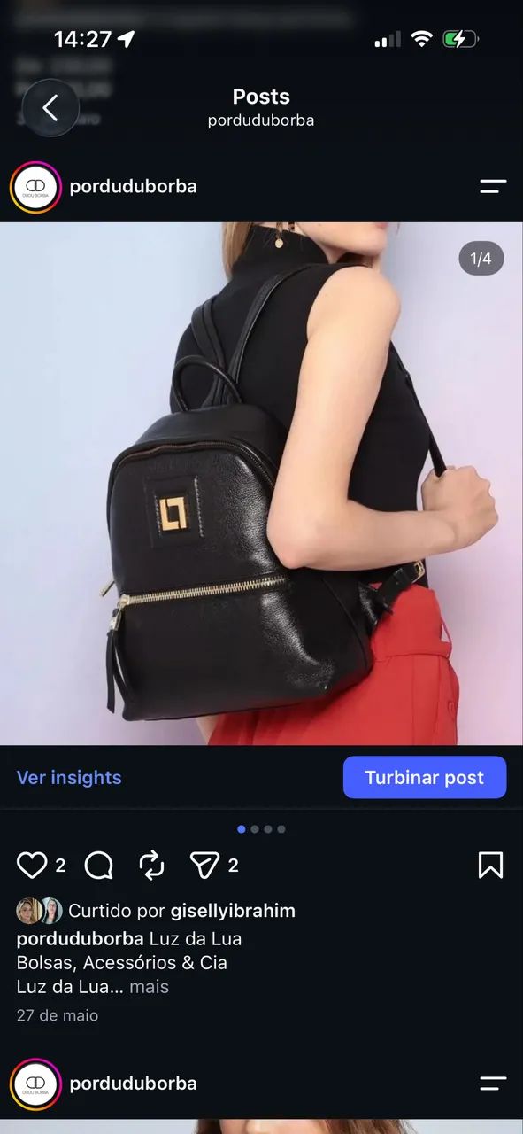 Bolsa luz da luz couro 