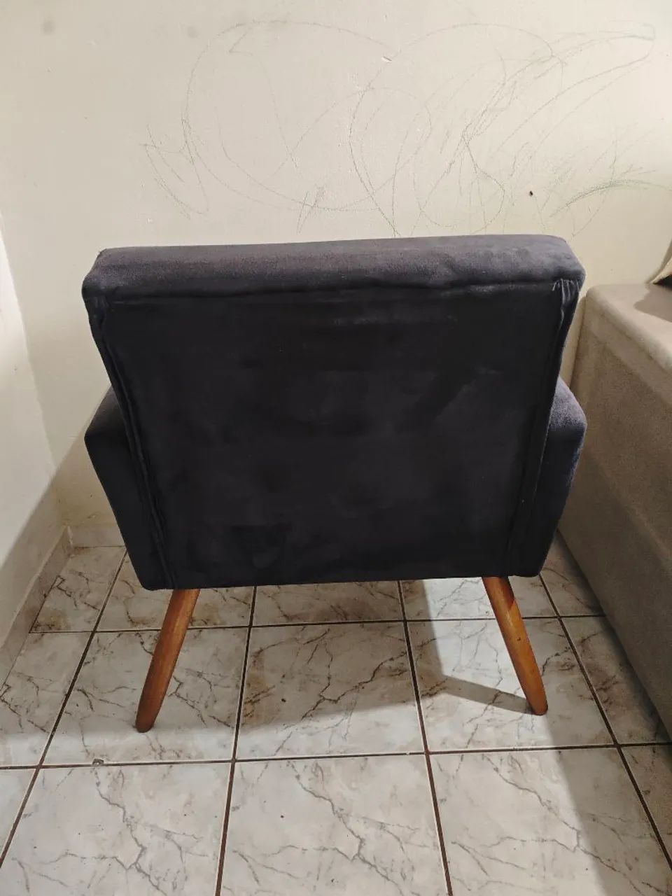 Poltrona cinza Suede  - Foto 3