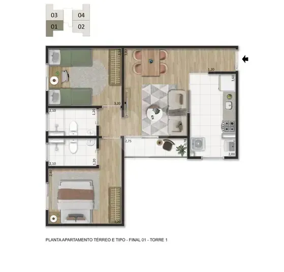 PLANTA 51m²