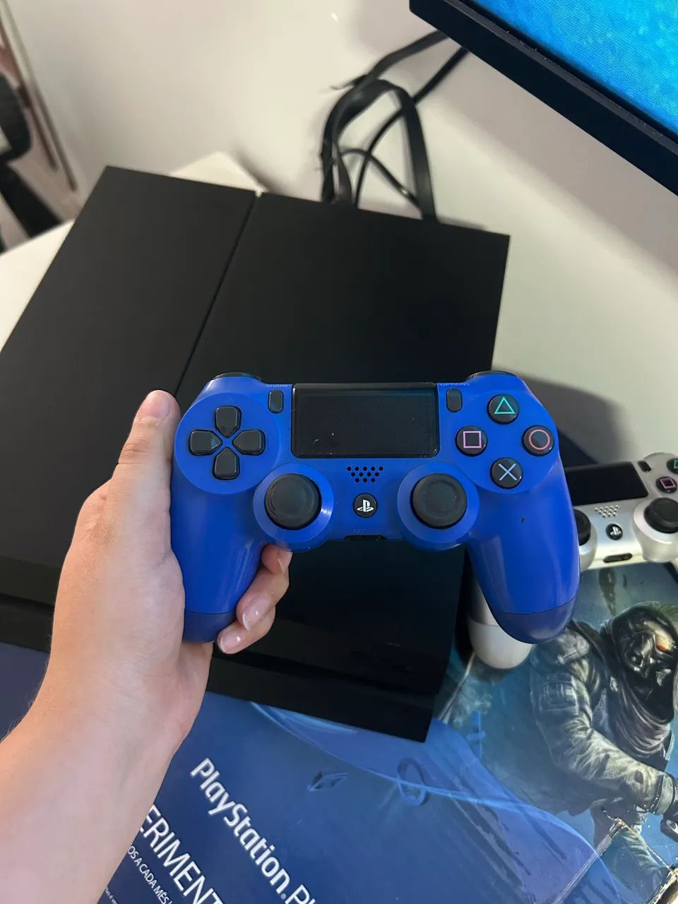 PS4 SLIM COMPLETO + 2 CONTROLES com caixa e nota fiscal - Foto 5