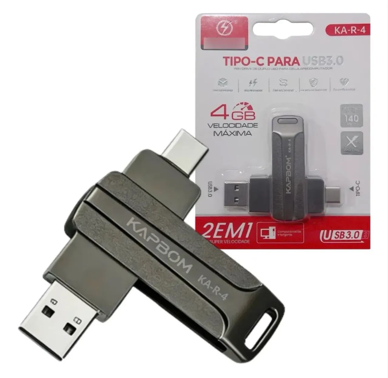 Pendrive 4GB  TIPO-C para USB 3.0 Kapbom  - Foto 2