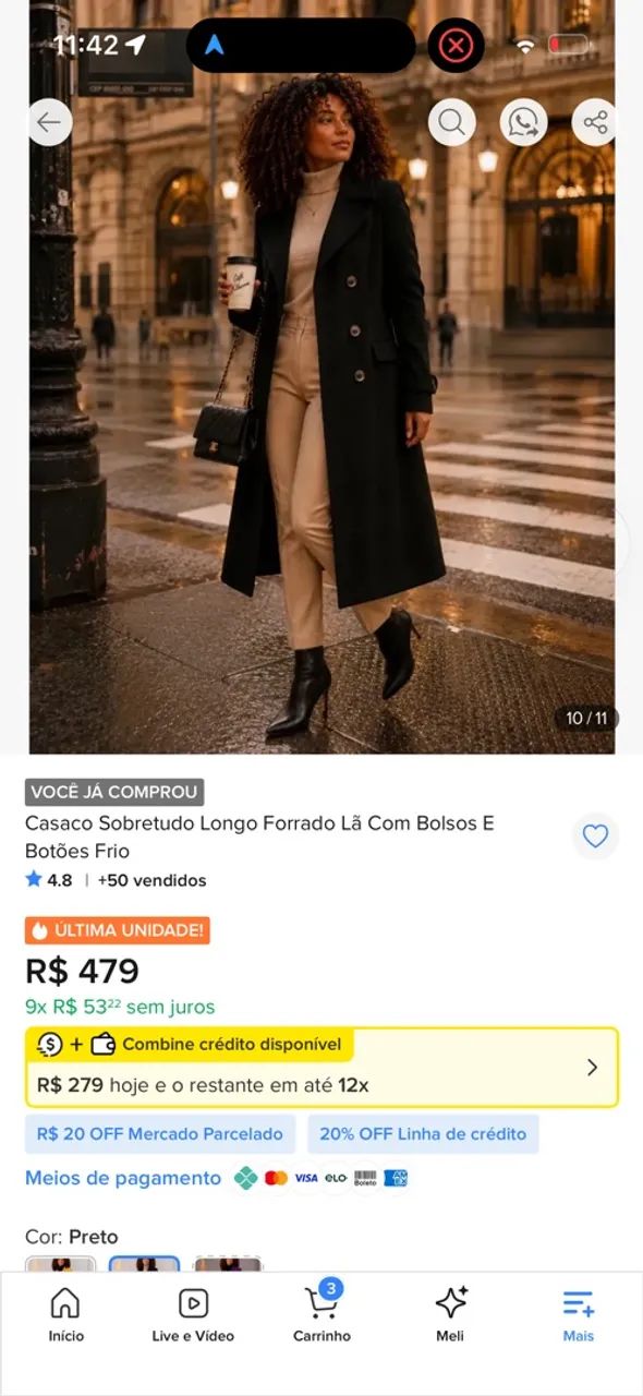 Casaco longo  - Foto 3