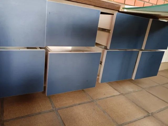 Mesa de recepção para escritório na cor azul  - Foto 2