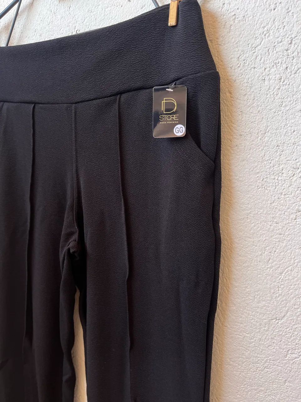 Calça skinny preto GG malha crepe com elastano - Foto 4