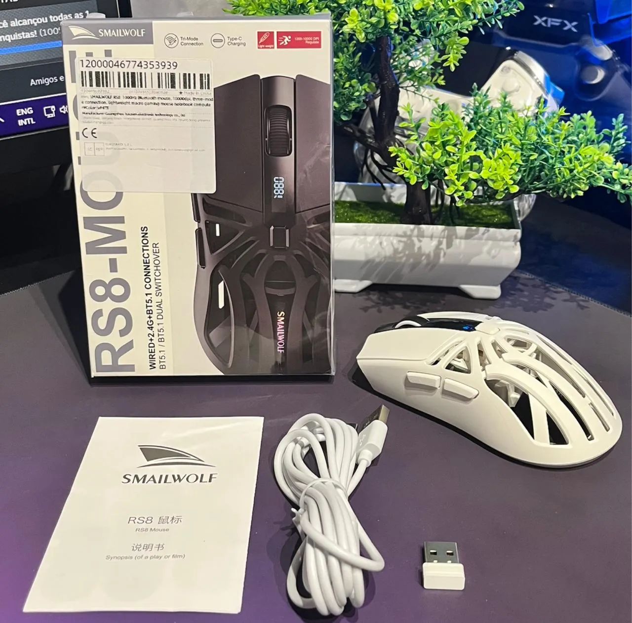 MOUSE GAMER SMAILWOLF RS8 BRANCO - Foto 2