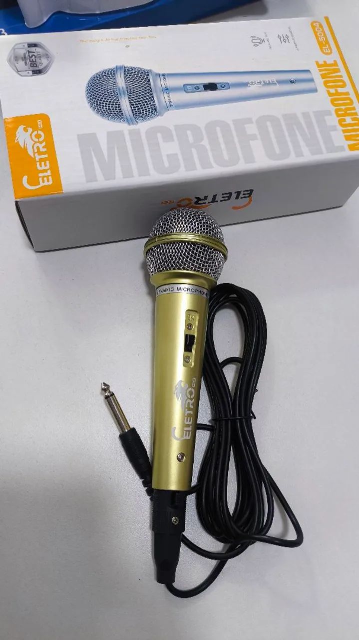 Microfone com fio cabo Eletro 