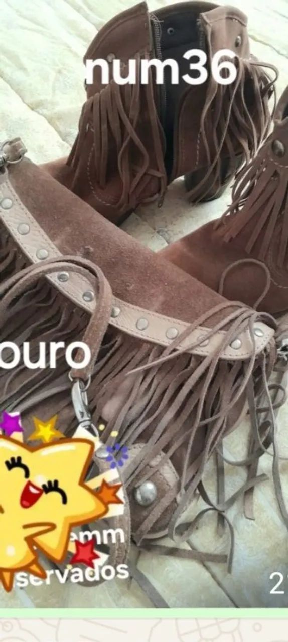 Bota e bolsa couro 