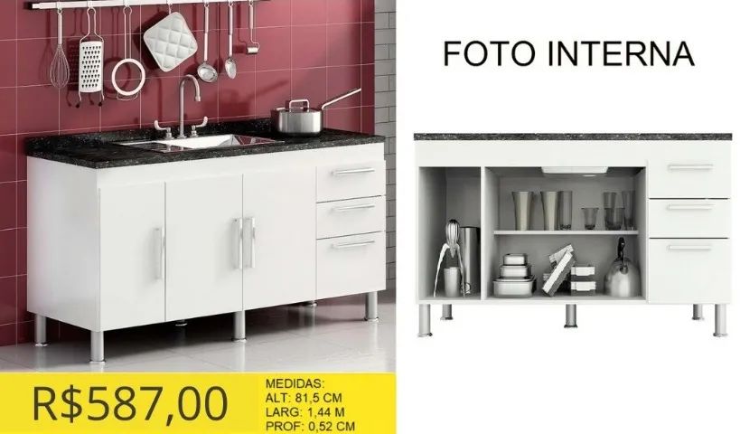 BALCÃO PARA PIA A PRONTA-ENTREGA  - Foto 2