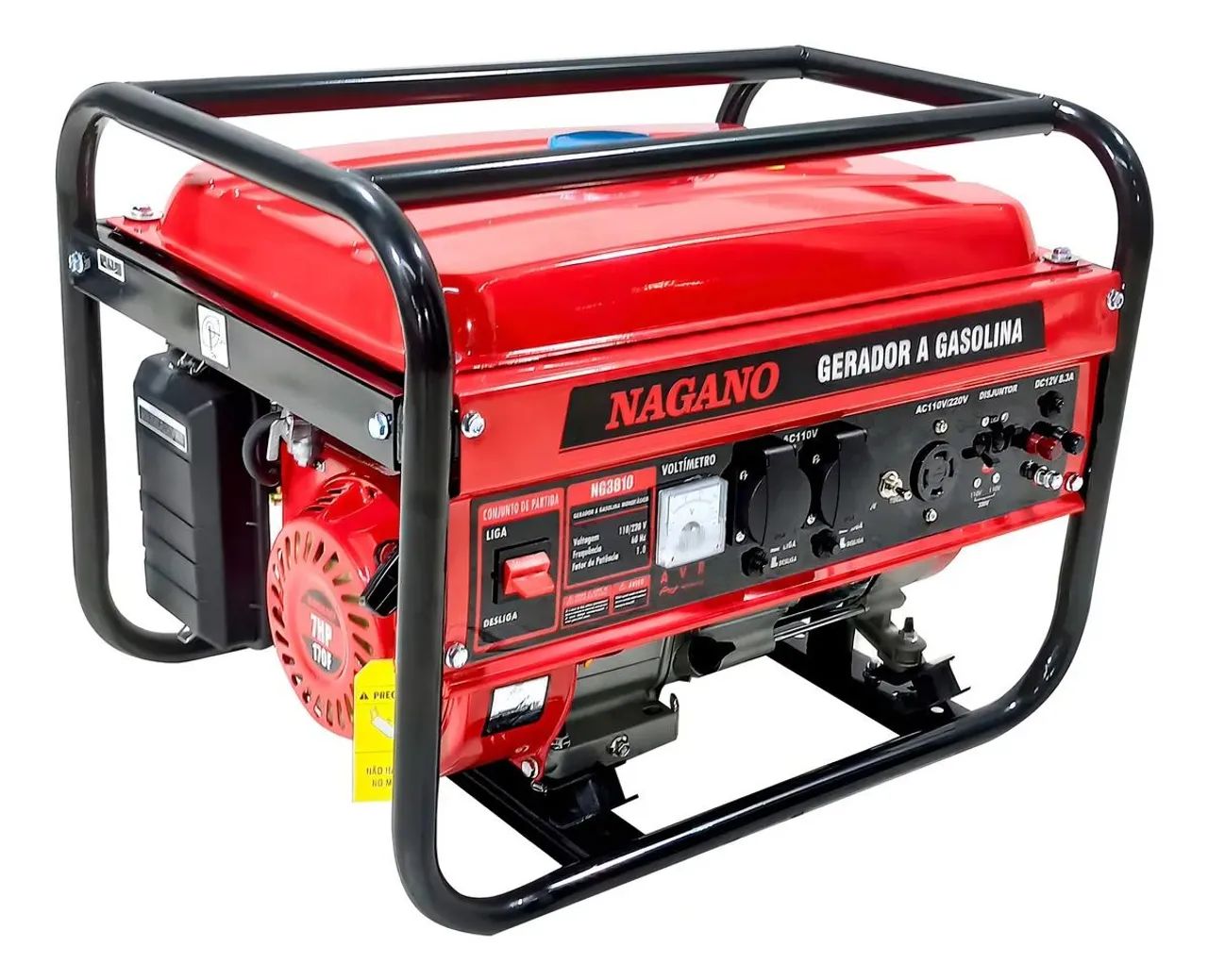 Gerador de Energia Nagano NG3810 A Gasolina 3.6 Kva Monofásico com Tec. AVR 110v/220v
