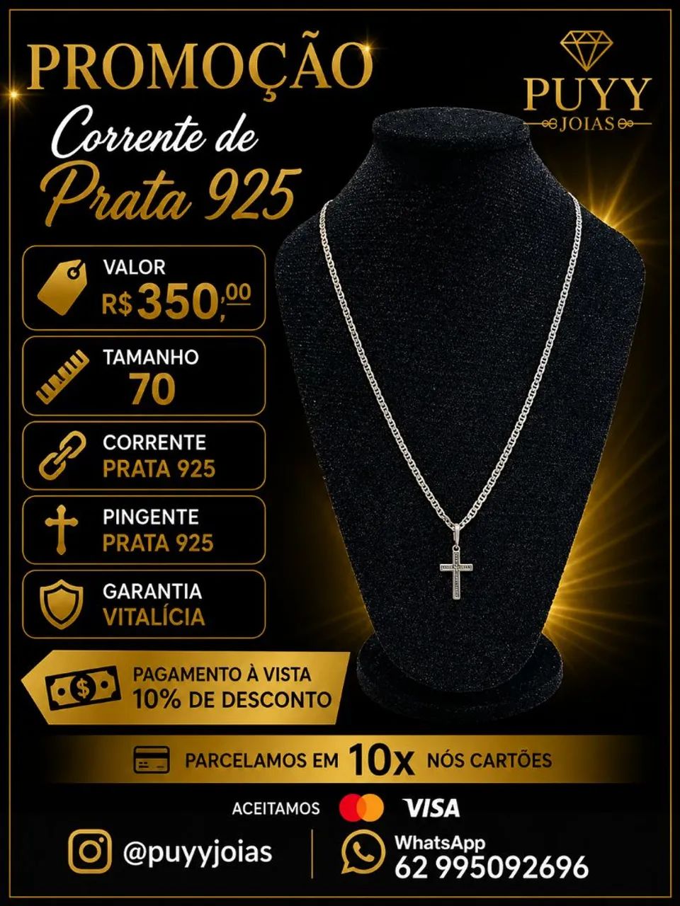 Promoção  Correntes de Prata 925 - Foto 3