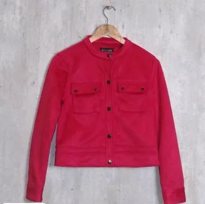 Jaqueta suede vermelha Renner