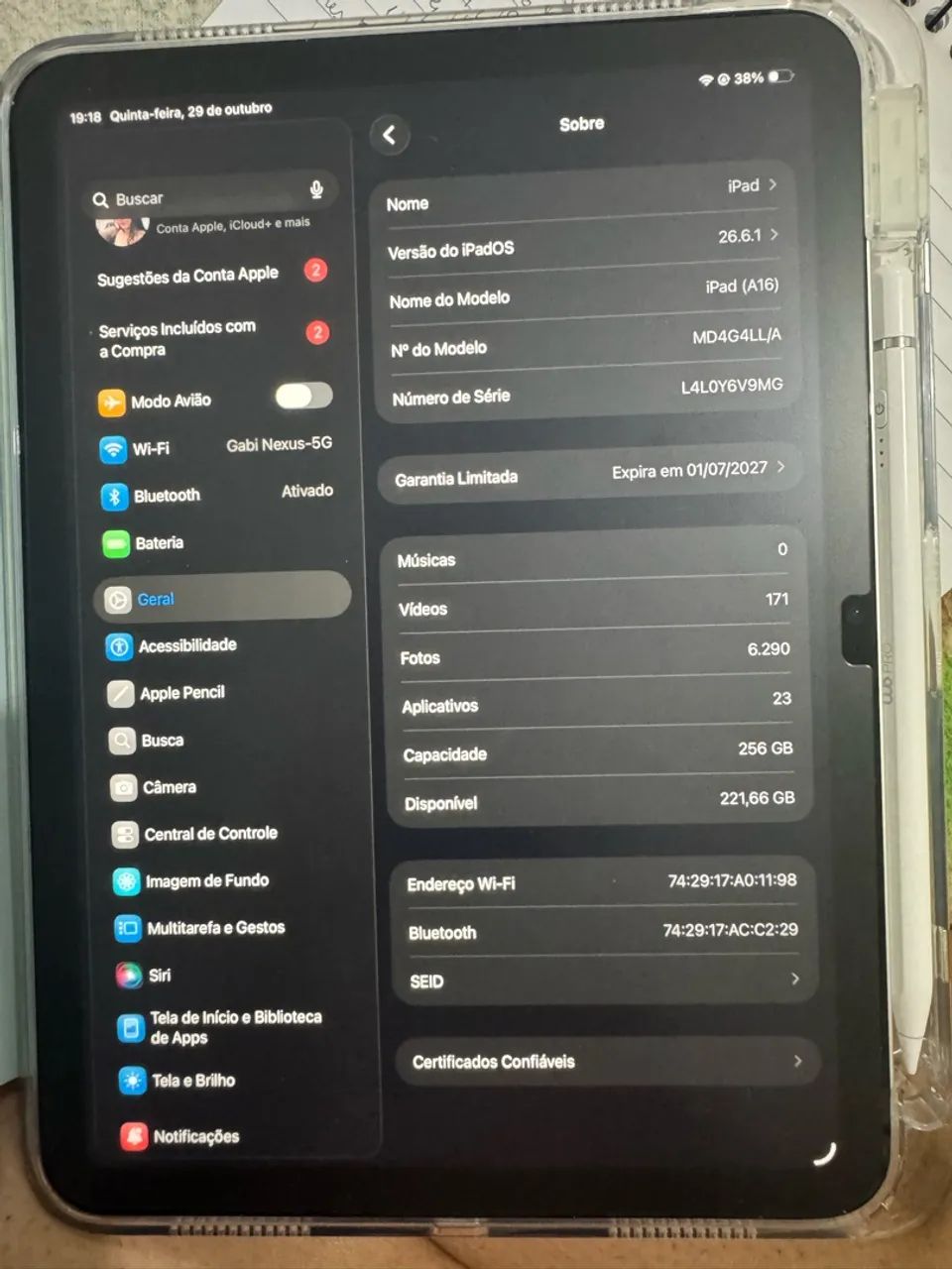 Ipad wifi 11 (A16) 256gb - PRATA - Foto 5