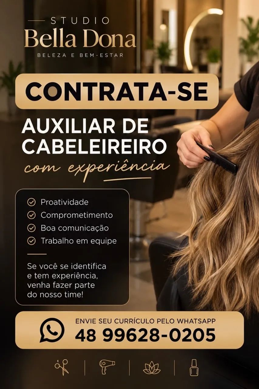 Contrata-se auxiliar Cabeleleiro