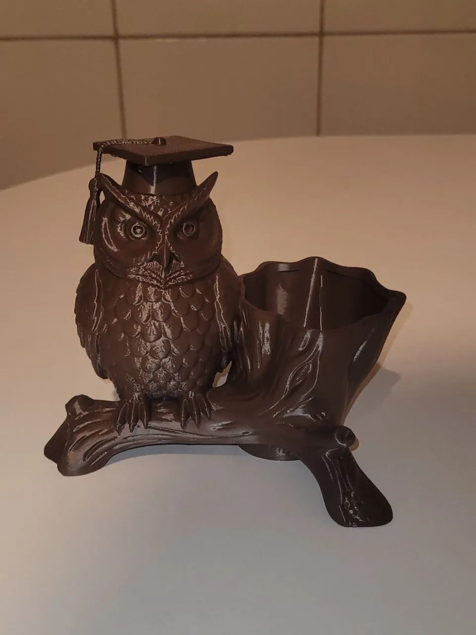 Coruja porta lapis e canetas de mesa - Foto 3