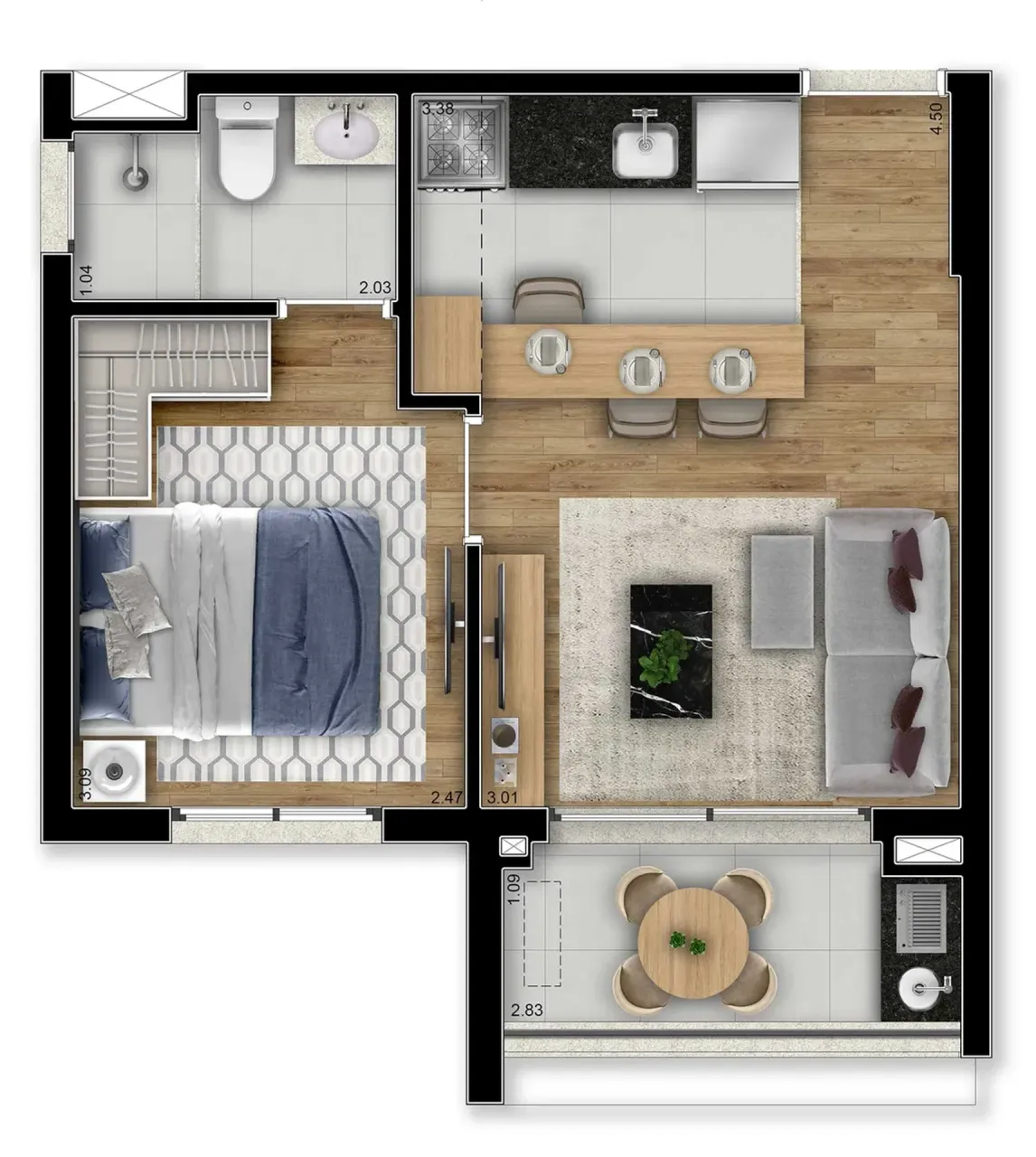 PLANTA 33m²