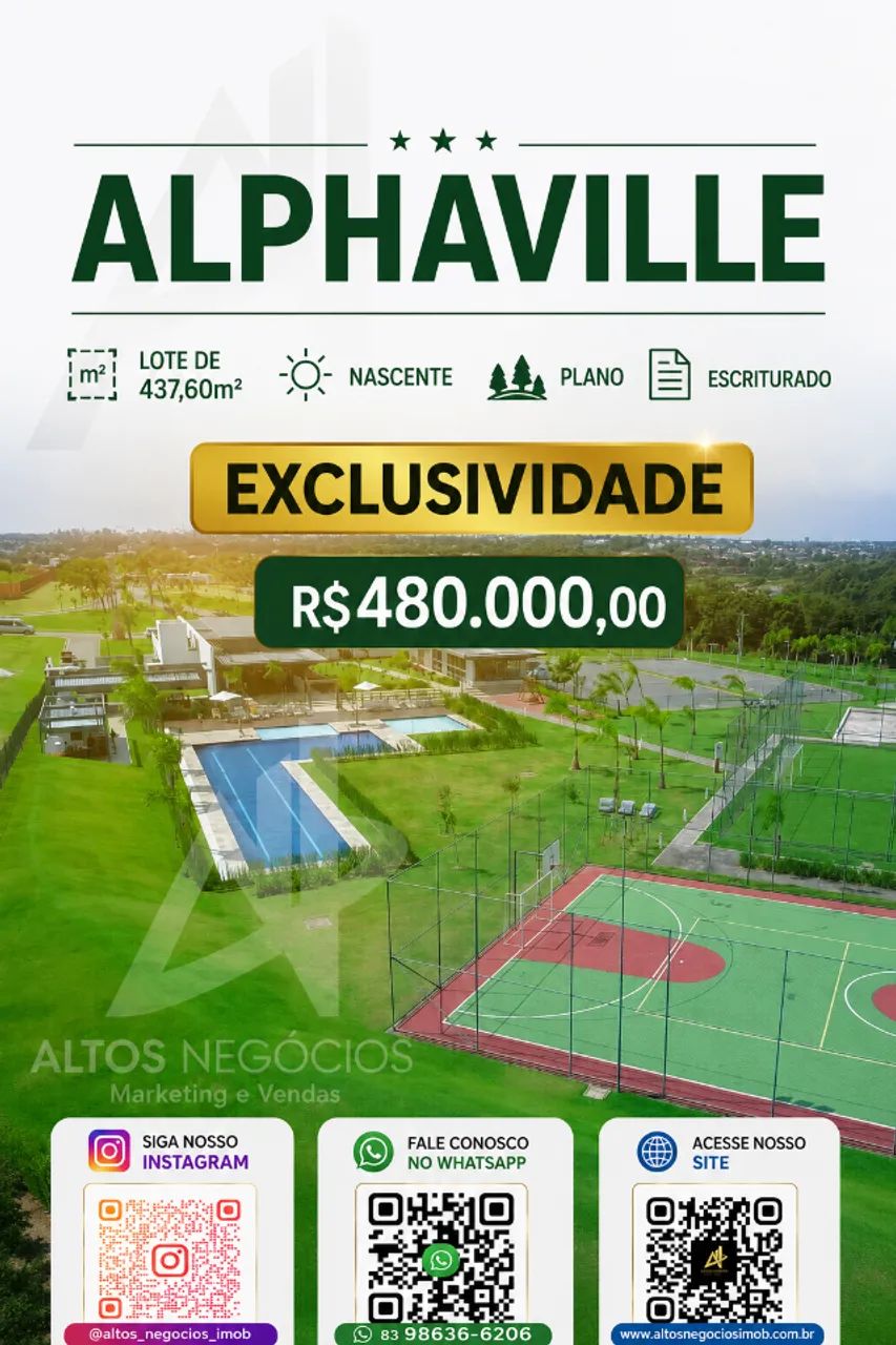 Alphaville Paraíba - Lote à Venda com Excelente Oportunidade
