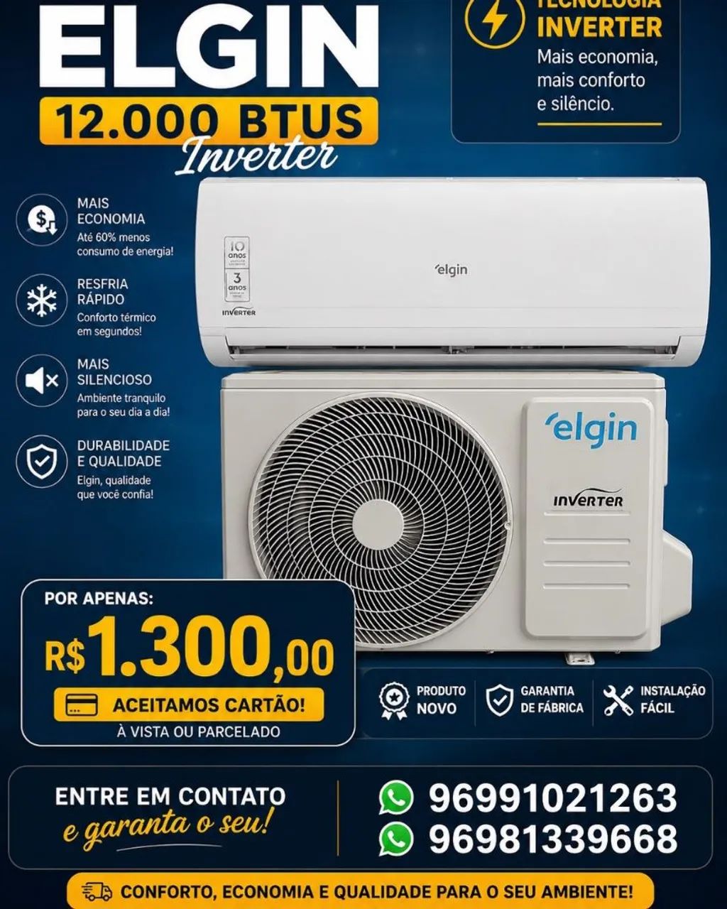 Central de ar Elgin 12.000BTUS