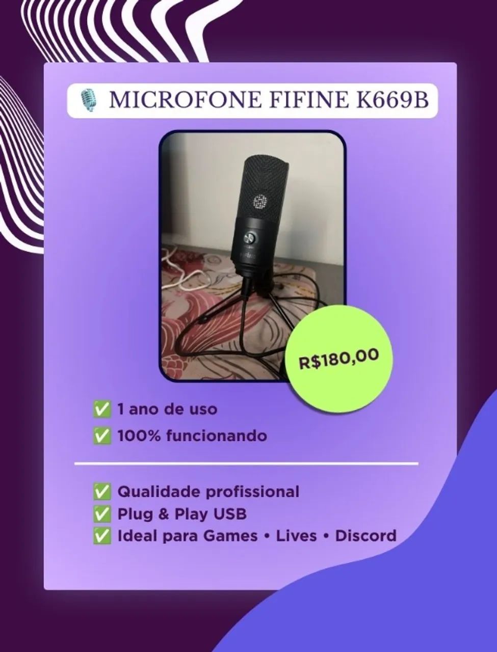MICROFONE FIFINE K669B USB