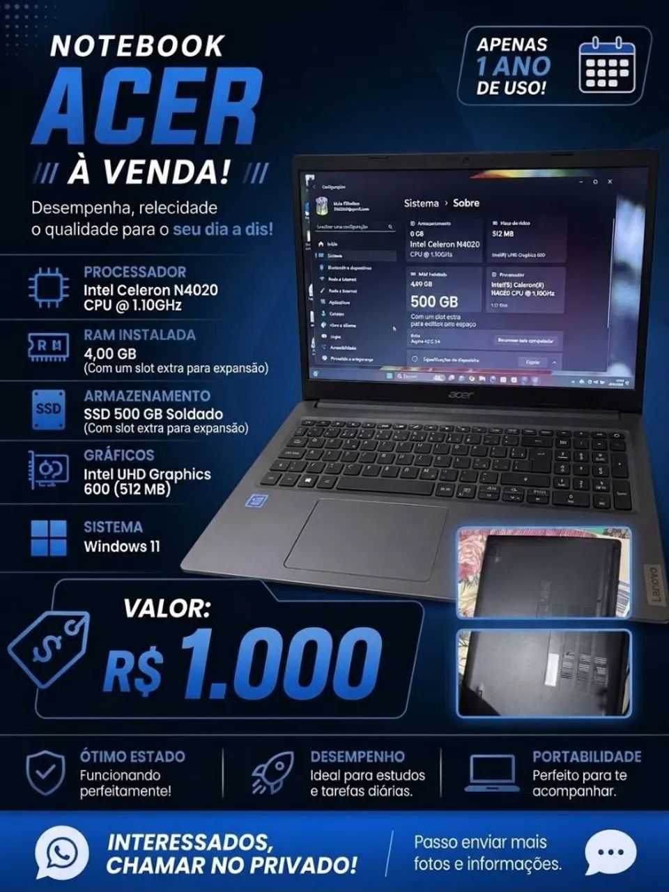 Notebook Acer Aspire 315