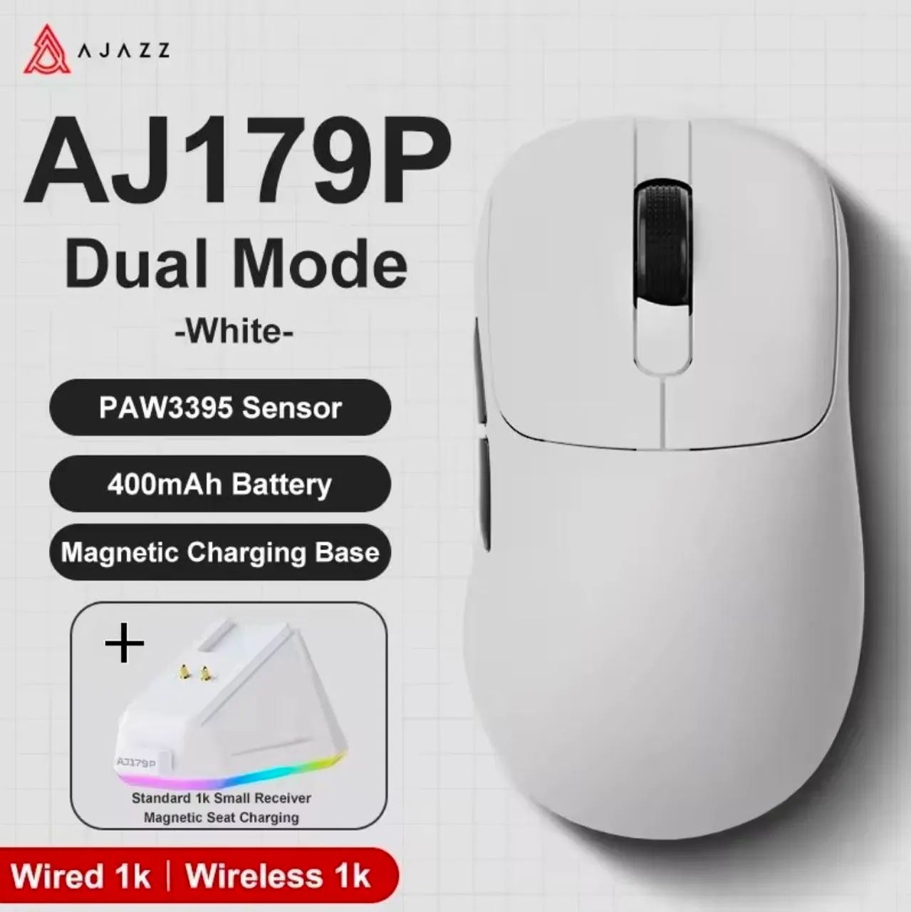 Mouse Gamer Ajazz AJ179P Branco 