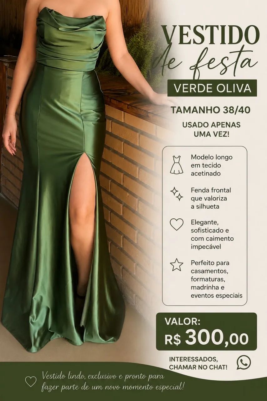     Vestido Verde Oliva com Caimento Perfeito ?